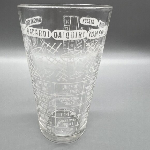 Vintage Federal Glass Cocktail Recipe Mixing & Measuring Bar Glass EUC - Picture 6 of 10